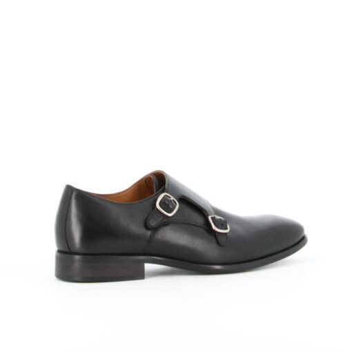 CHAUSSURE À BOUCLE EN CUIR NOIR Z9C3T 250001