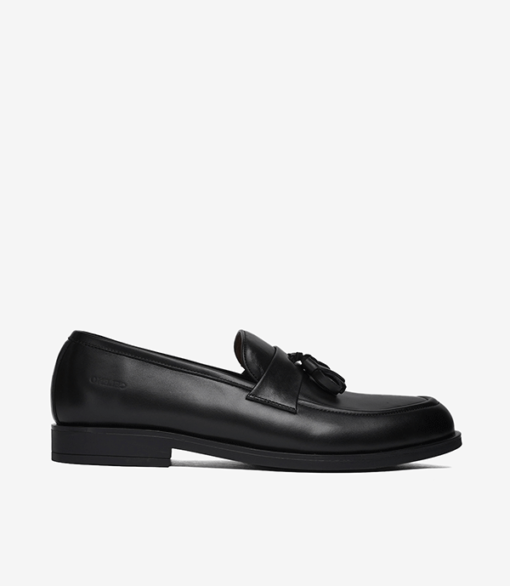 MOCASSIN EN CUIR NOIR AVEC POMPONS V9BT 250001 – Image 2