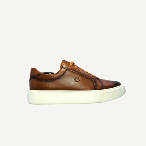 CASUAL TRAINERS EN CUIR MARRON