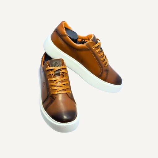 CASUAL TRAINERS EN CUIR MARRON – Image 2