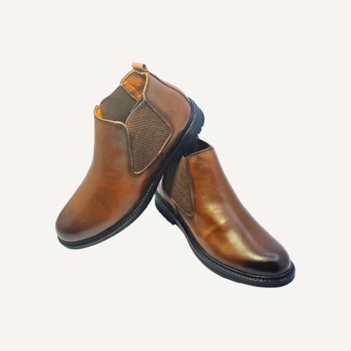 BOTTINES CHELSEA EN CUIR MARRON – Image 3